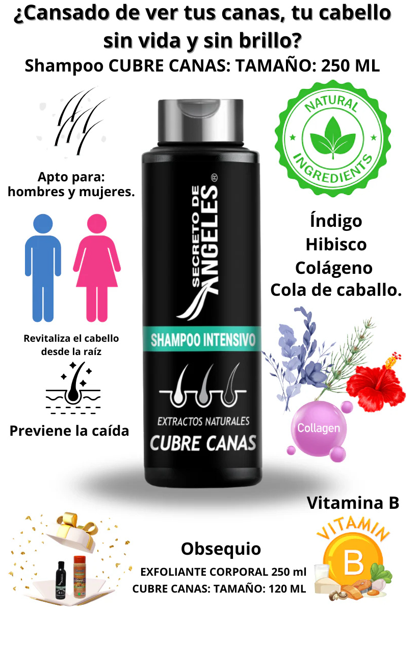 Shampoo Cubrecanas Secreto de angeles + 2 Obsequios - Imagen 2